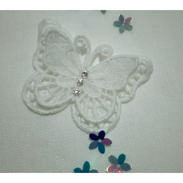 Butterfly Lace Decoration - White